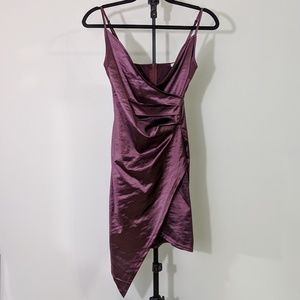 Purple Satin Cocktail Dress - Charlotte Russe